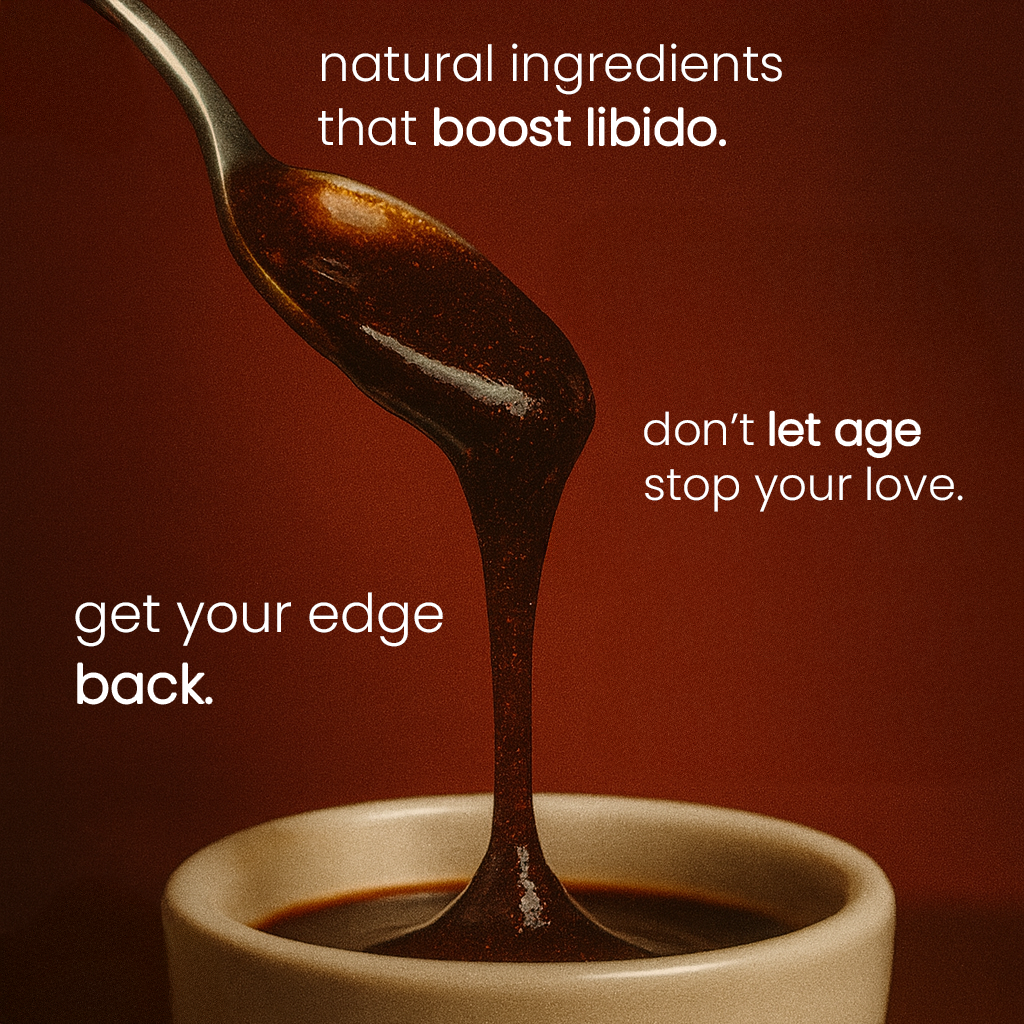 Spoon pouring shilajit honey into a cup. mens health and libido